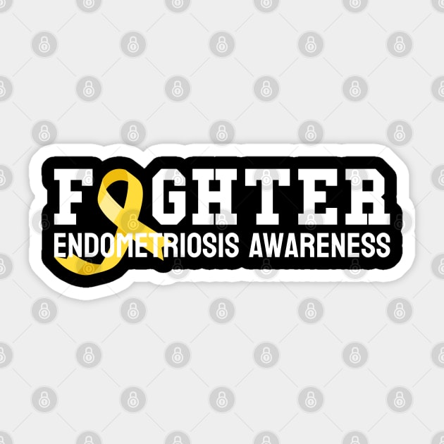 Fighter Endometriosis Awareness Month Ribbon Endo Warrior Sticker by Shopinno Shirts